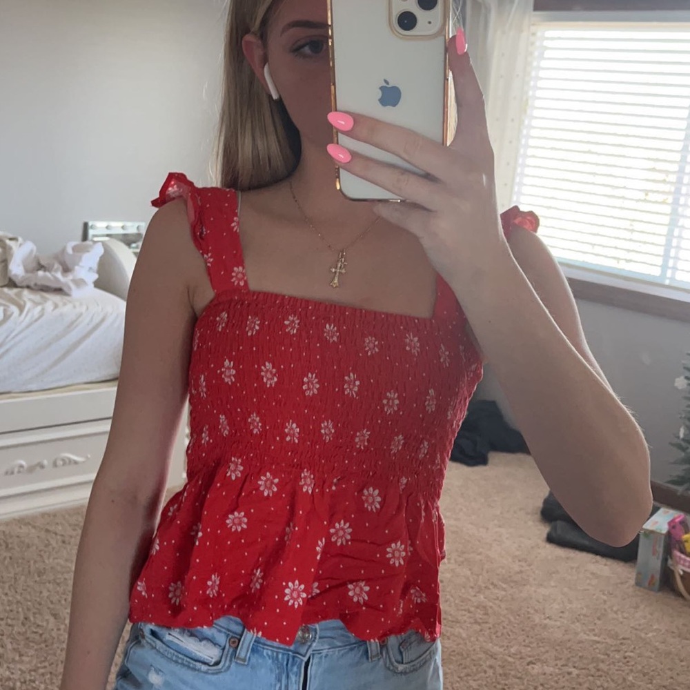 Red babydoll tank